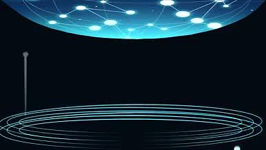 AE蓝色科技感背景元宇宙光线光点光球模板视频的预览图